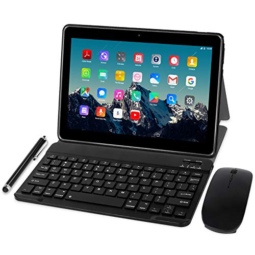 10英寸平板电脑提供wifi服务-TOSCiDO P101安卓10.0、Octa Core、1920x1200高清IPS、64G ROM、4GB RAM、13MP和5MP摄像头、5G wifi平板电脑/蓝牙/GPS，包括键盘、鼠标、外壳-灰色